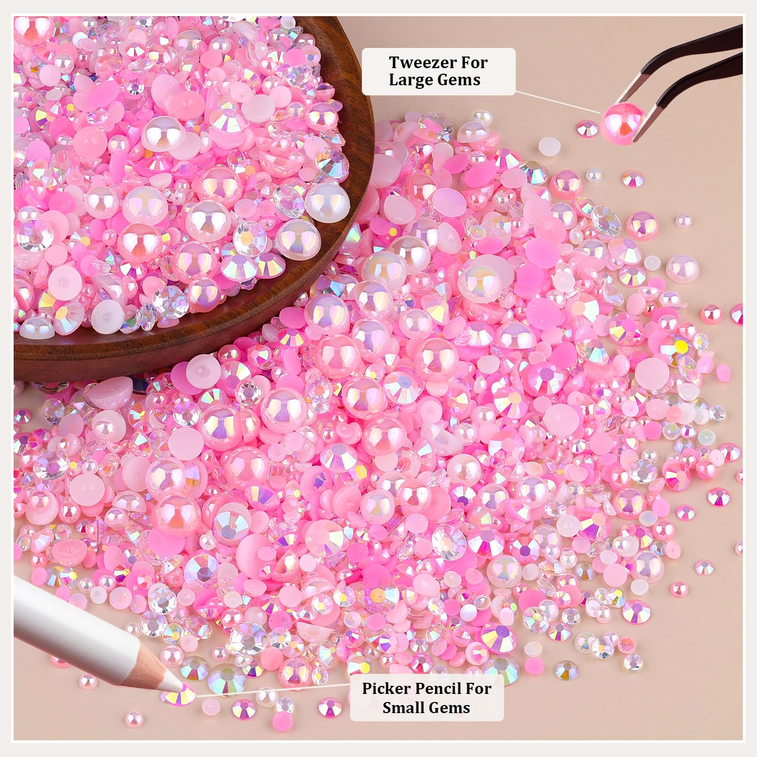 Perlas planas TINKRSTUFF de 6mm para bordes y acentos decorativos.
