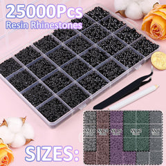 Piedras resina negras 2-6mm TINKRSTUFF, mezcla versátil para calzado y tazas