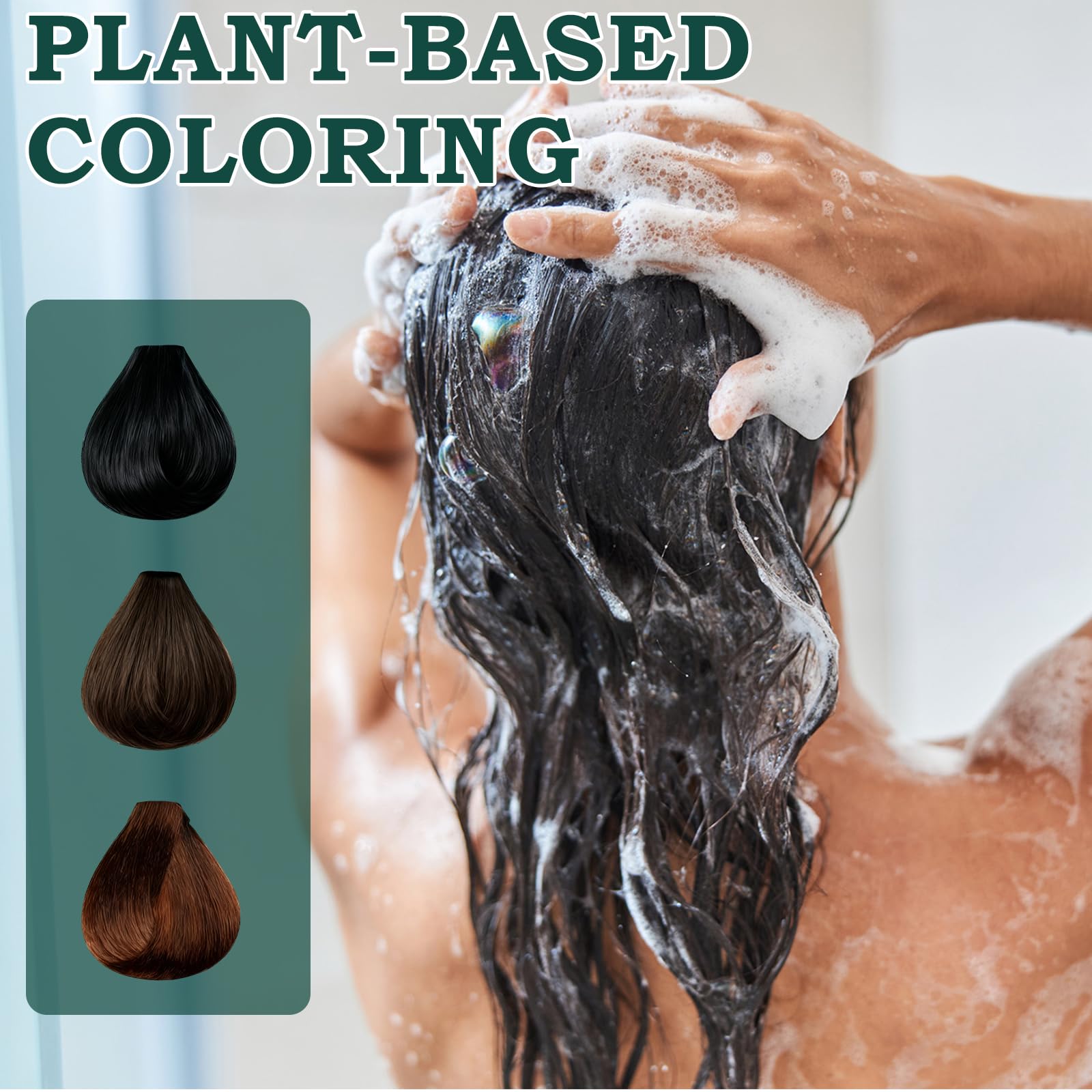 Tono Natural Negro aplicado para cobertura uniforme.