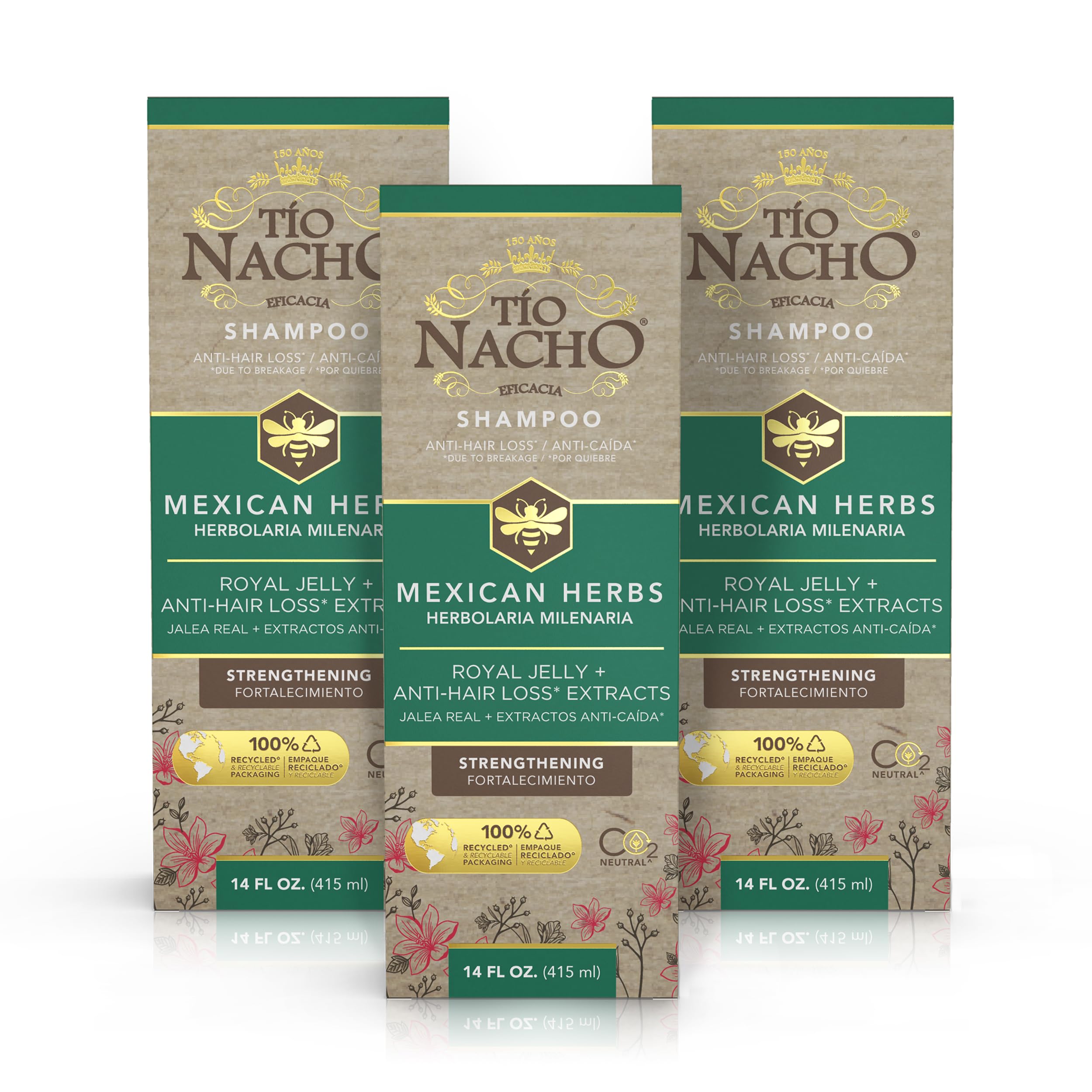Tío Nacho Champú Anticaída en botella, refuerza desde la raíz.