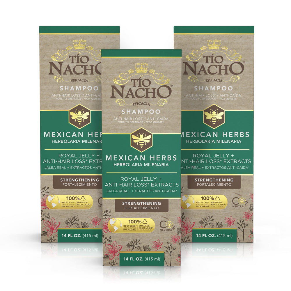 Tío Nacho Champú Anticaída en botella, refuerza desde la raíz.