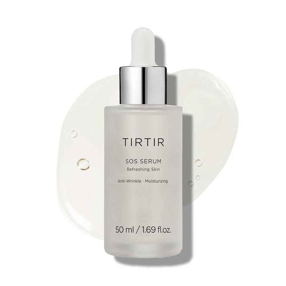 Sérum TIRTIR SOS dans sa bouteille, hydratation en profondeur pour une peau éclatante.