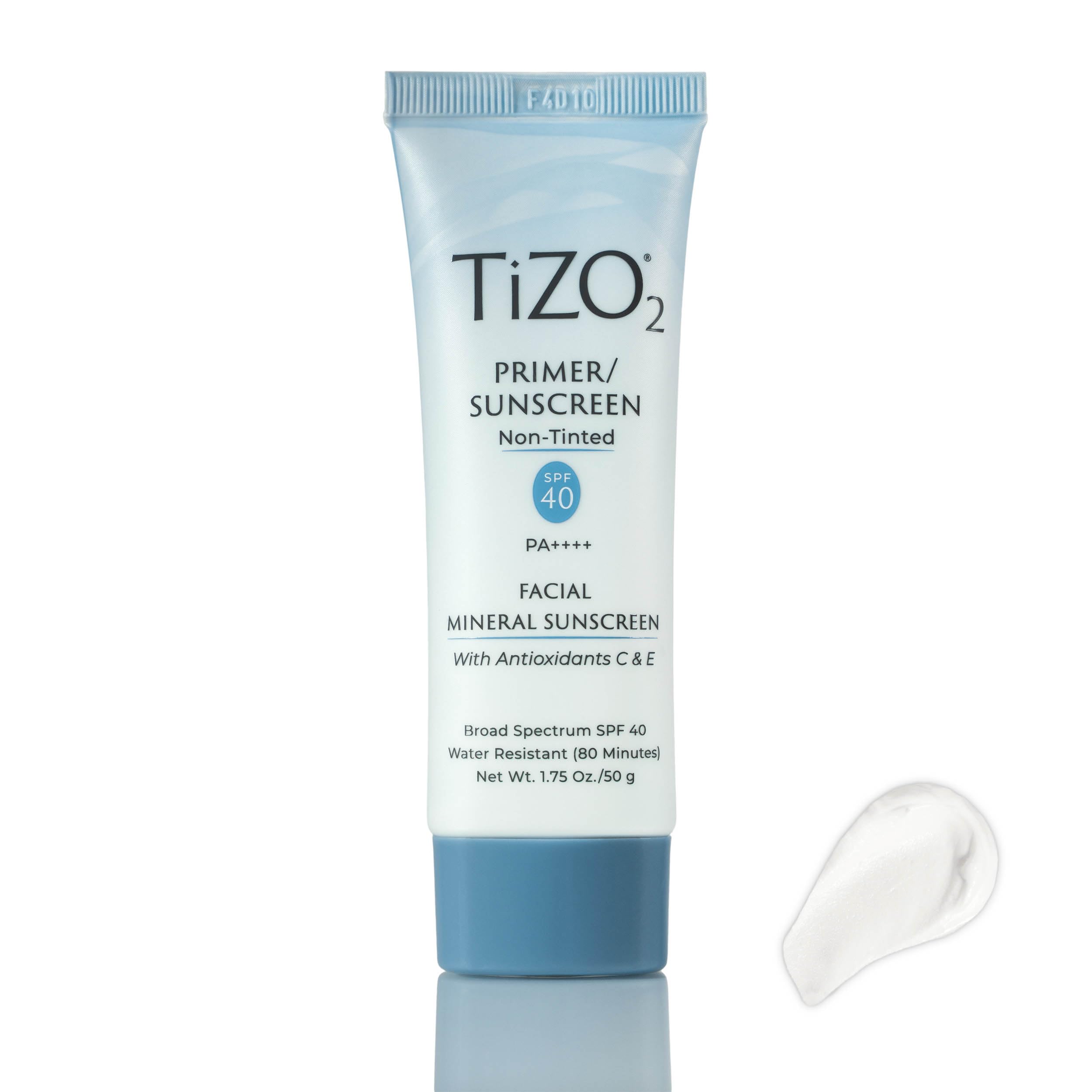 TiZO2 en empaque de bote, protector solar mineral suave para piel clara.