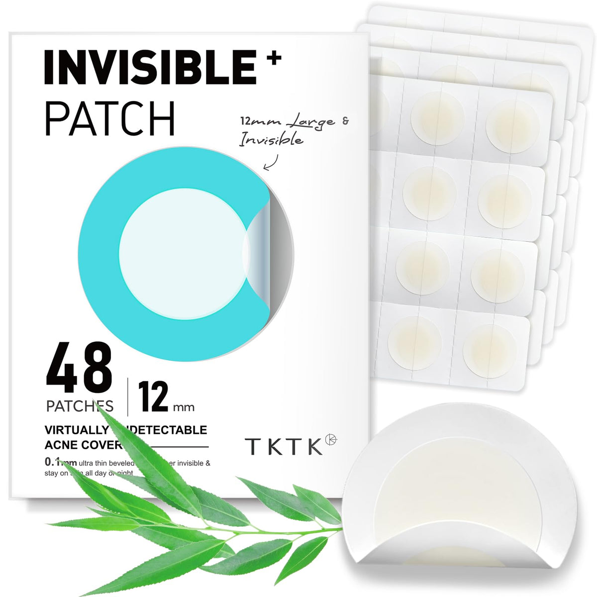 Parche TKTK acné 12mm invisible: se funde con la piel para ocultar imperfecciones