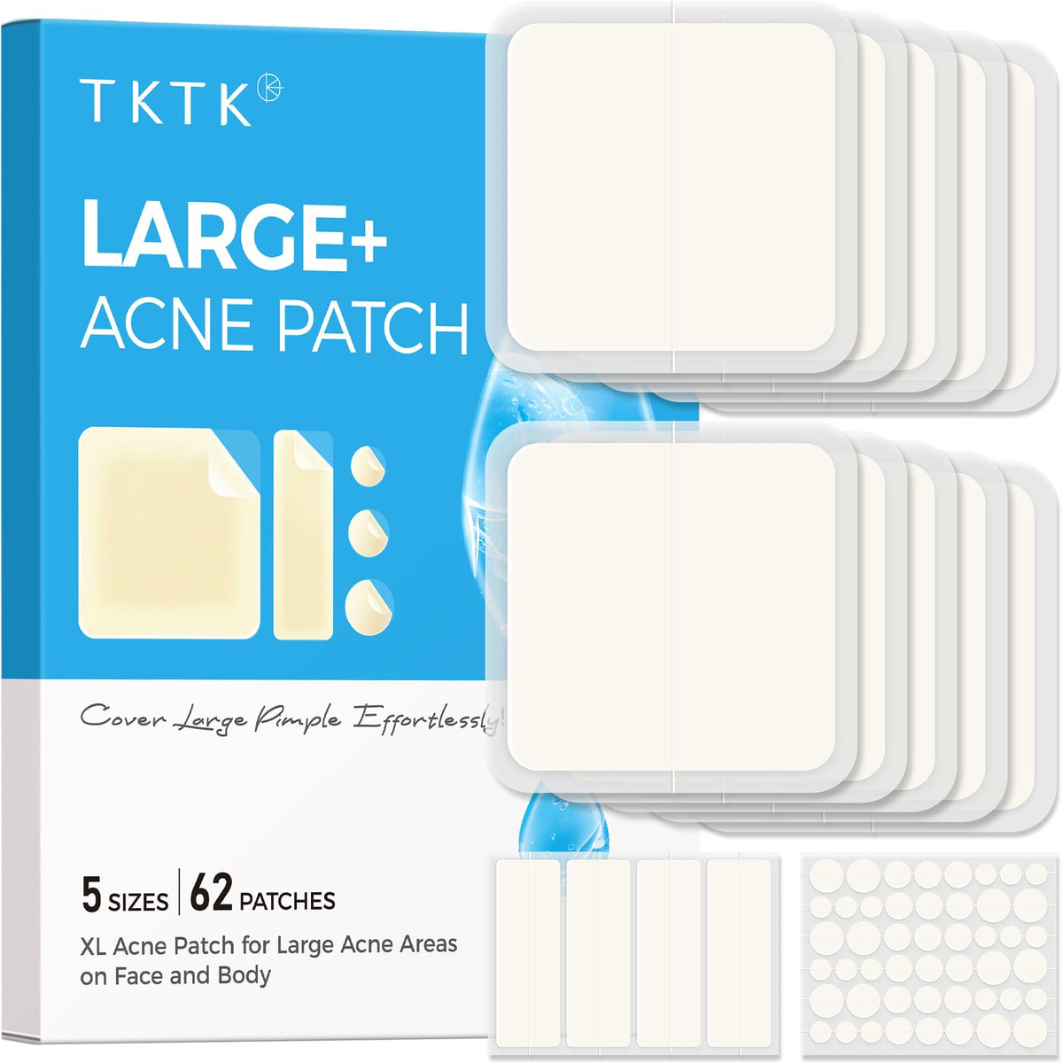 Parche TKTK para la cara, XL 60 mm, ideal para granos grandes.