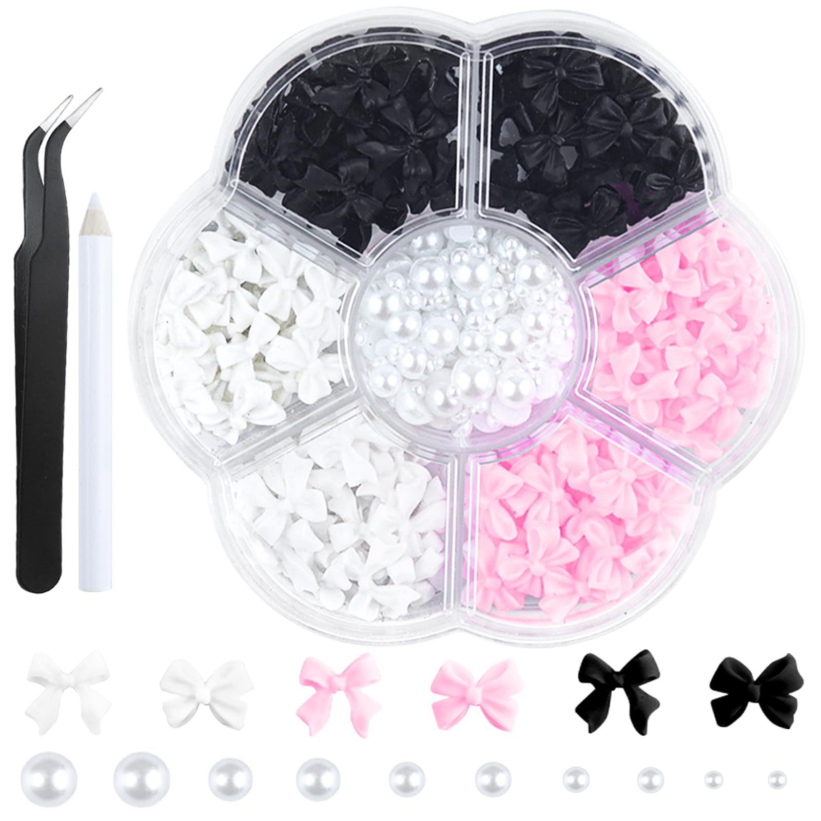 TKYZMS adornos lazo 3D para uñas, ideal para looks elegantes en casa.