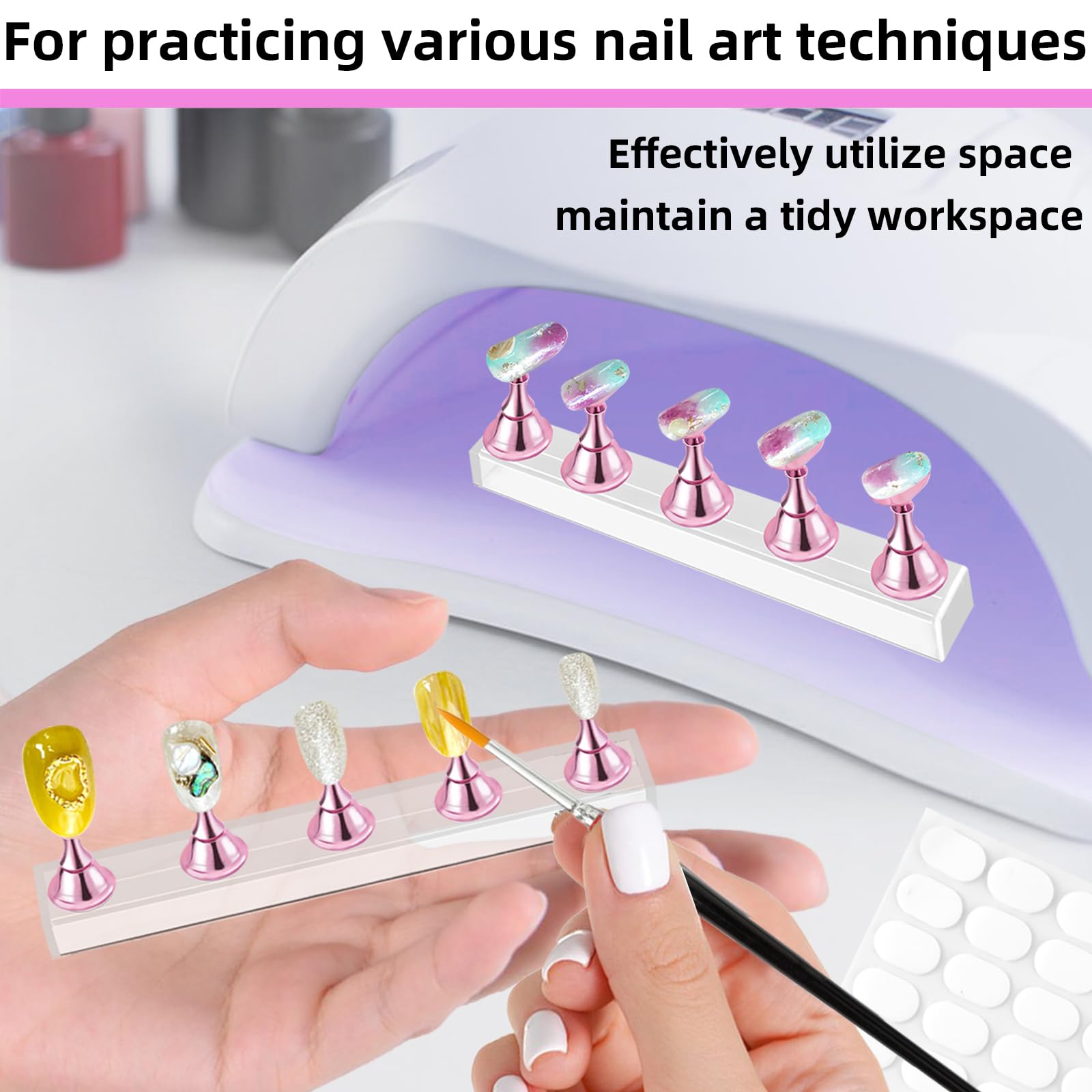 TKYZMS base magnetico: fijación firme para uñas durante la aplicación.