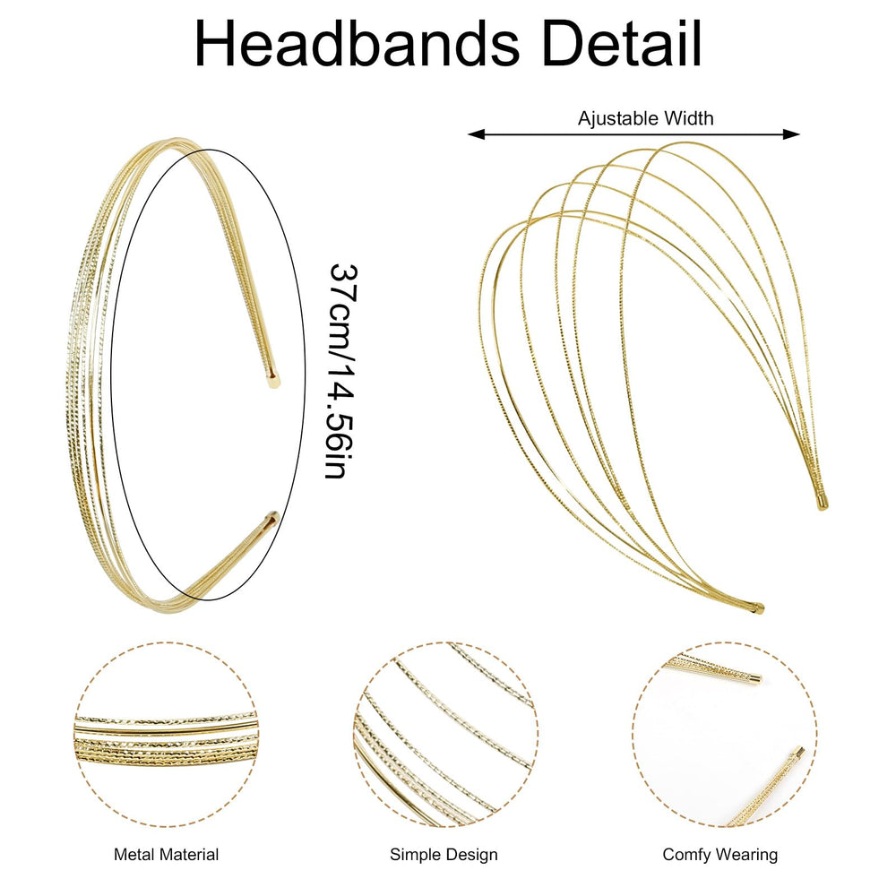 Tobeffect diadema de metal dorado con extremos recubiertos para mayor comodidad.