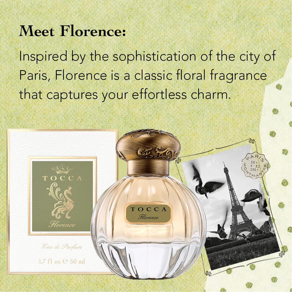 TOCCA Florence notas florales: bergamota, pera y gardenia.