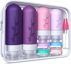 Botellas de silicona Tocelffe de 3oz para viajes con diseño a prueba de fugas