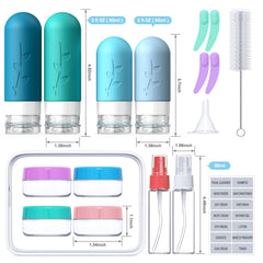 Tocelffe botellas de silicona 2 oz para viaje, compactas y reutilizables