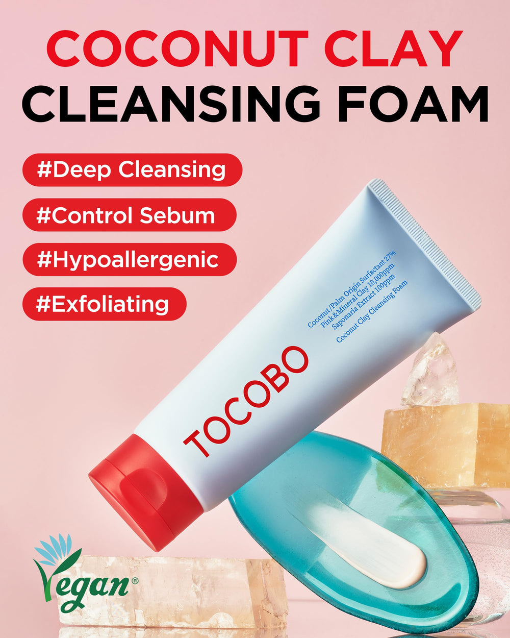 TOCOBO Arcilla rosa: exfoliación suave para piel equilibrada