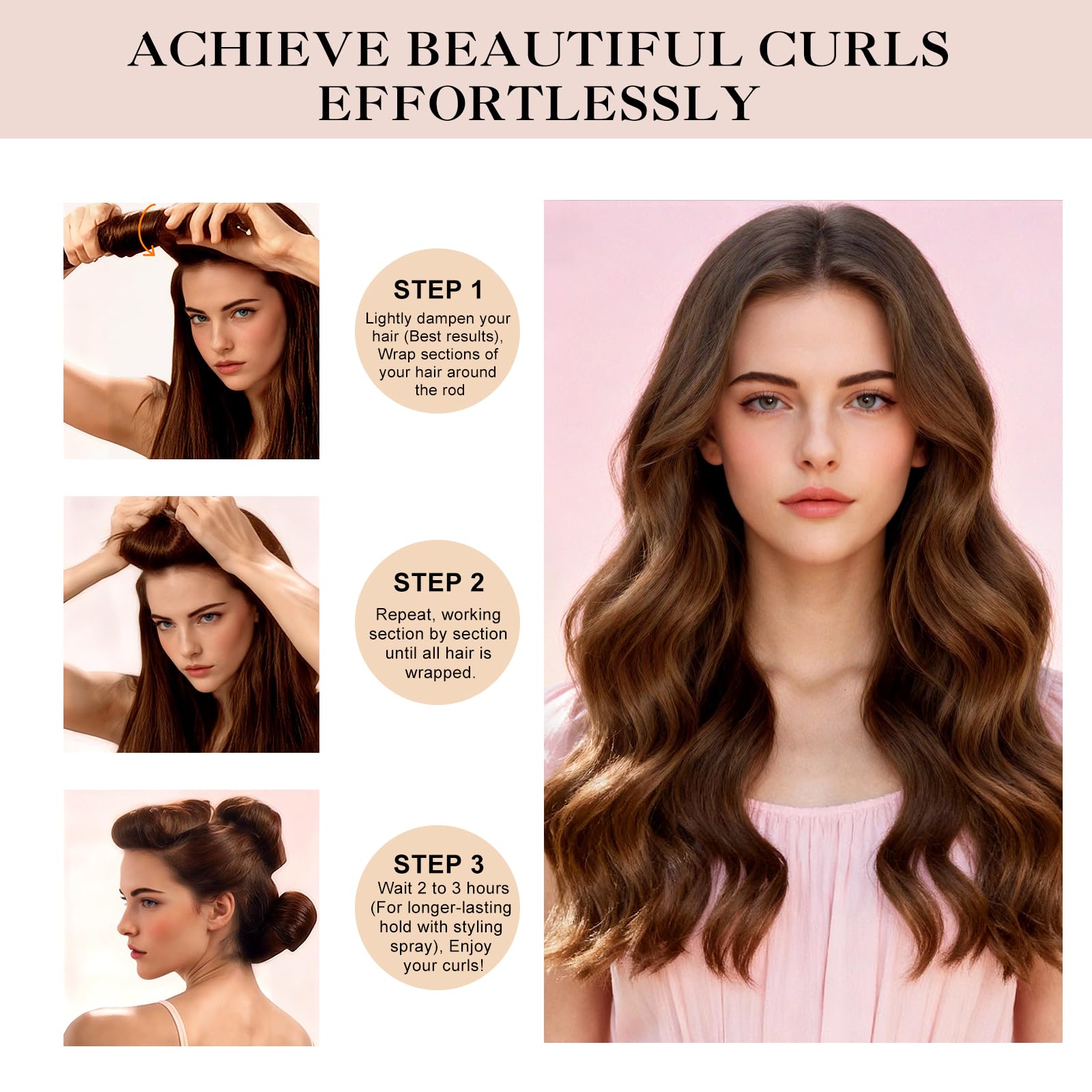Uso cómodo cuando el cabello está 70-80% seco para rizos definidos