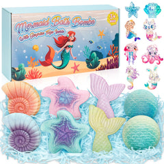 Toidgy bombas de baño sirena con sorpresa interior, ideal para hacer divertida la hora del baño.