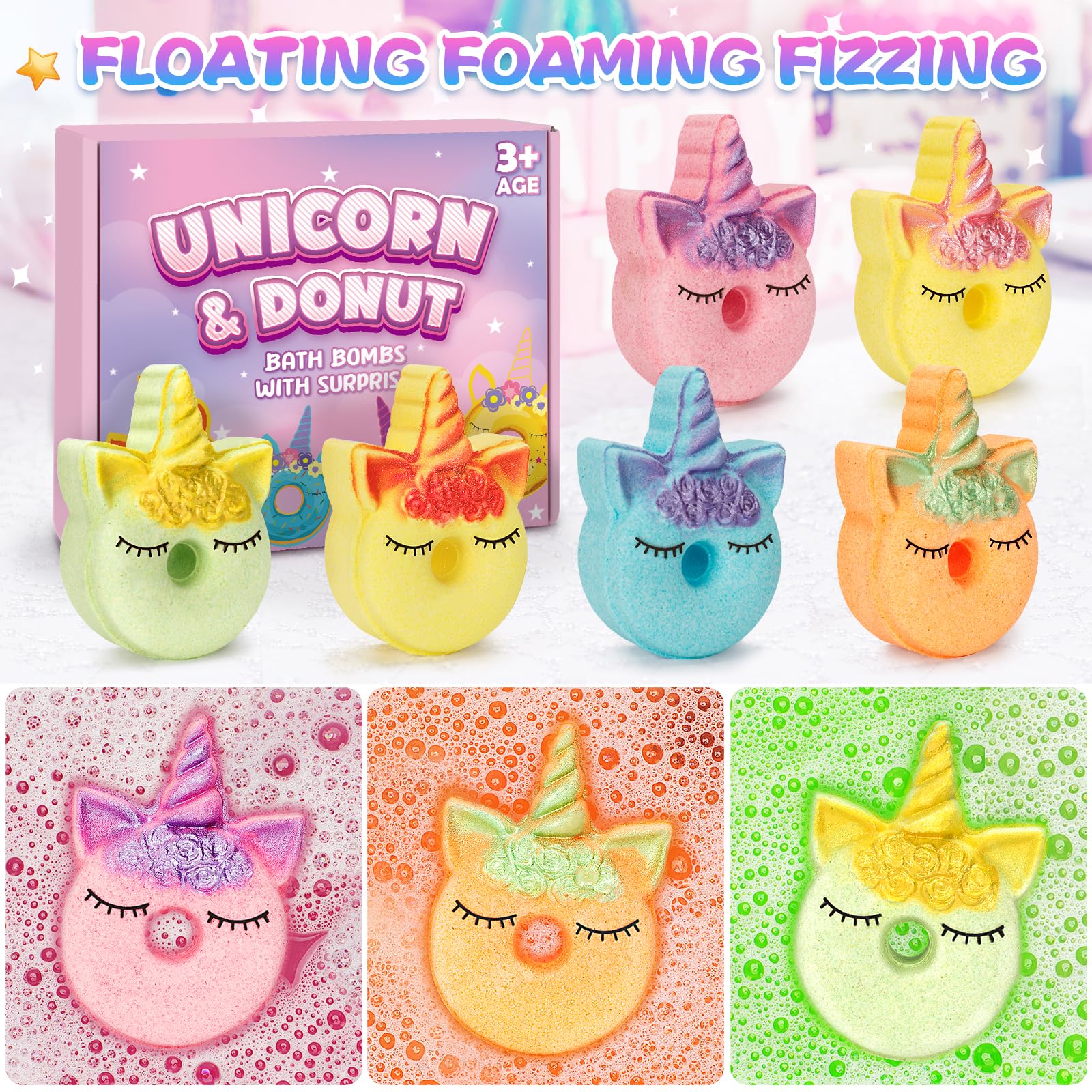 Toidgy Unicorn Bath Bombs gift-ready packaging, ideal for birthdays and holidays.