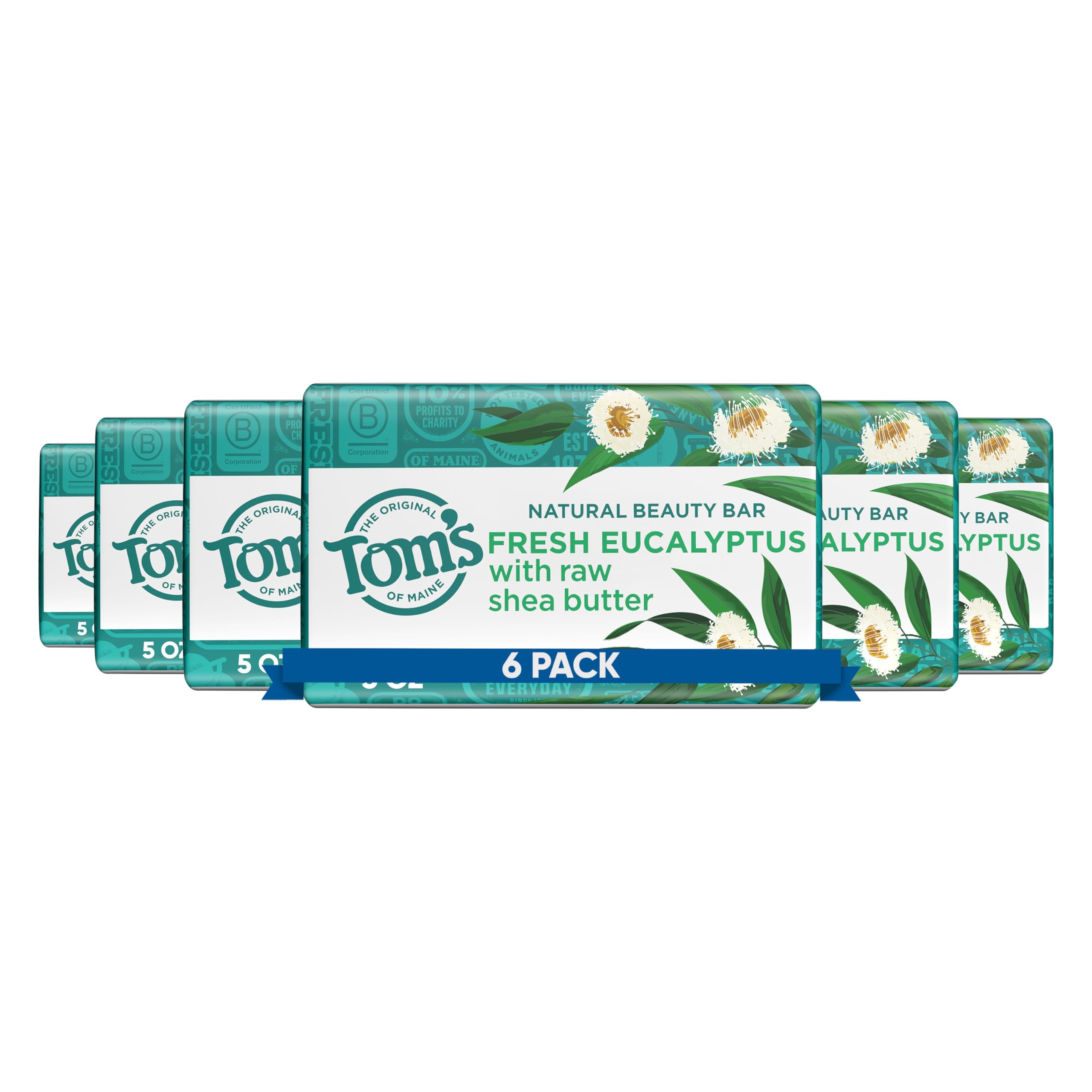 Tom's of Maine barra jabón natural fresca eucalipto para una limpieza suave.