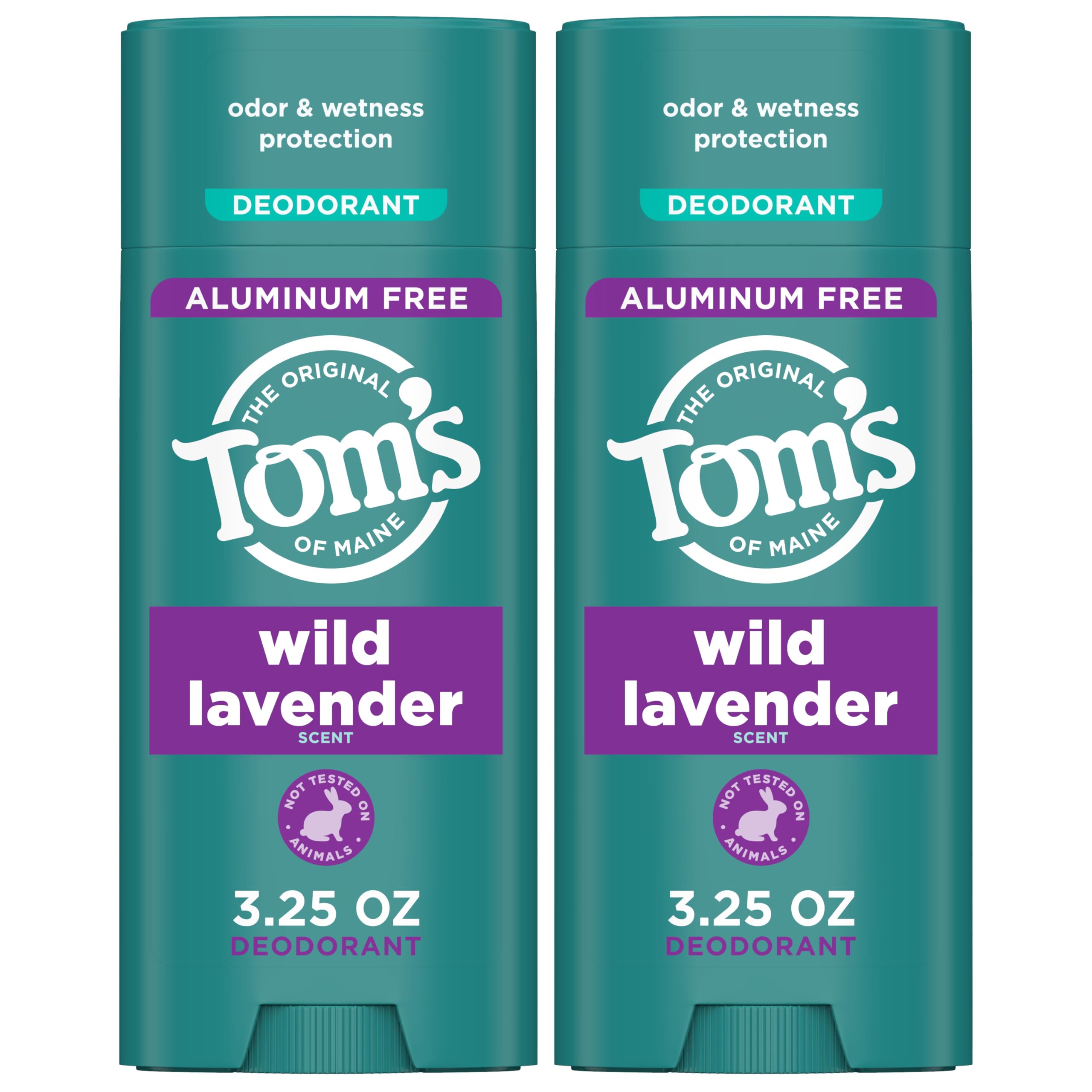 Tom's of Maine Wild Lavender desodorante, dos piezas para casa y viaje