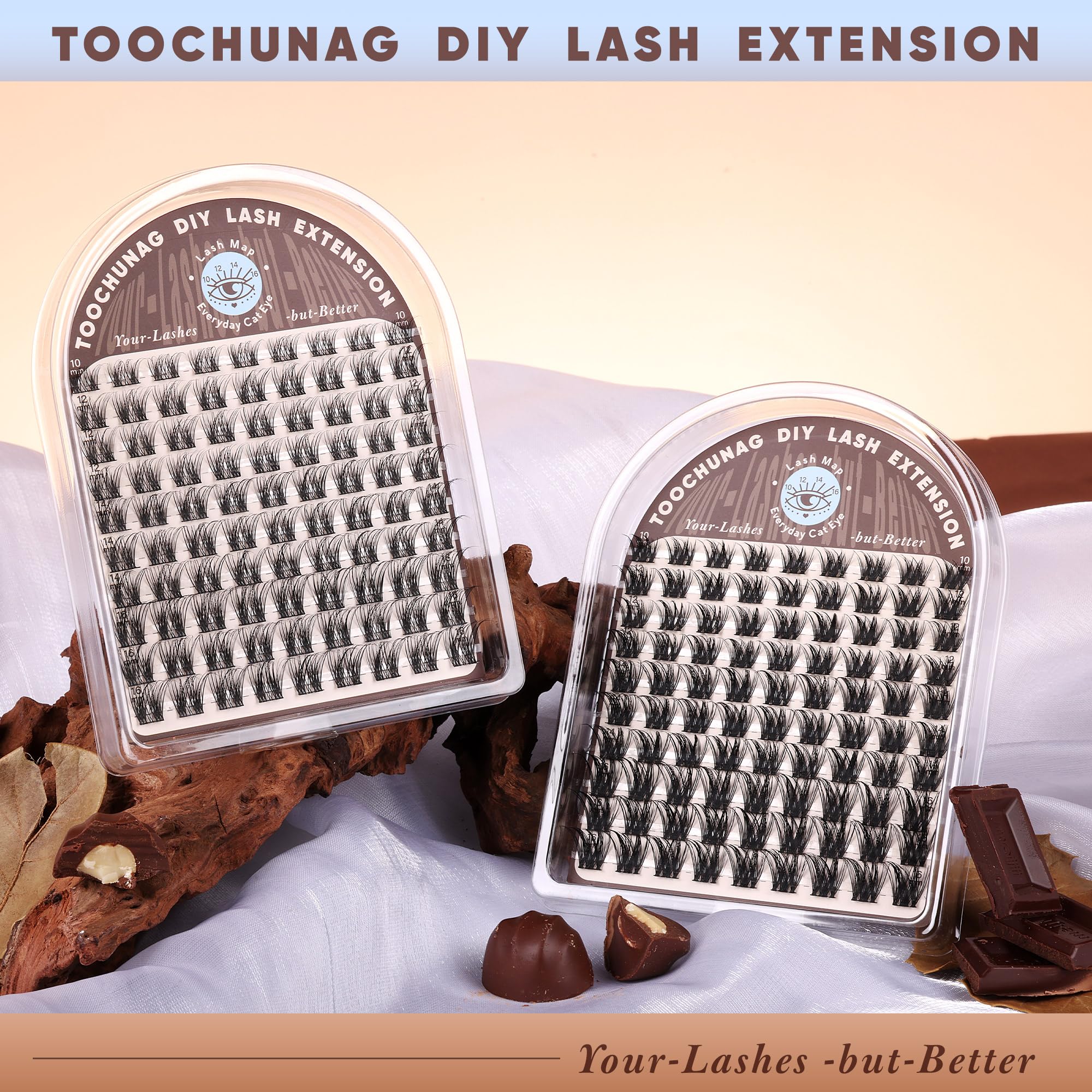 Pestañas TOOCHUNAG ligeras y cómodas que no pesan en los párpados.