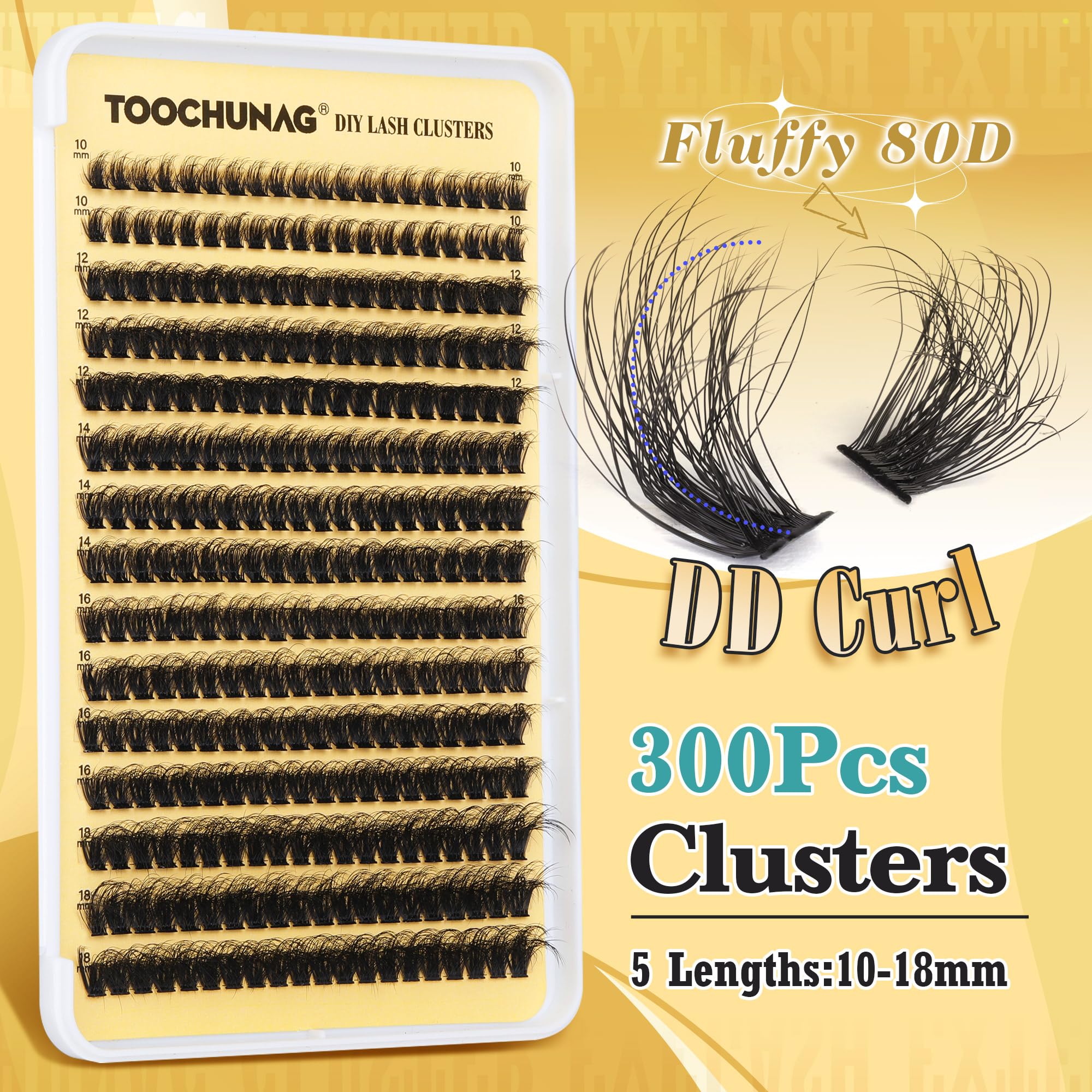 TOOCHUNAG racimos de pestañas 10–18 mm para estilos personalizados