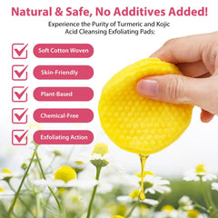Tooffi disco limpiador curcuma acido kojico: uso diario con movimiento circular para exfoliar suavemente.