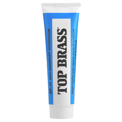 Top Brass crema anti caspa en envase de 93 g para uso diario.