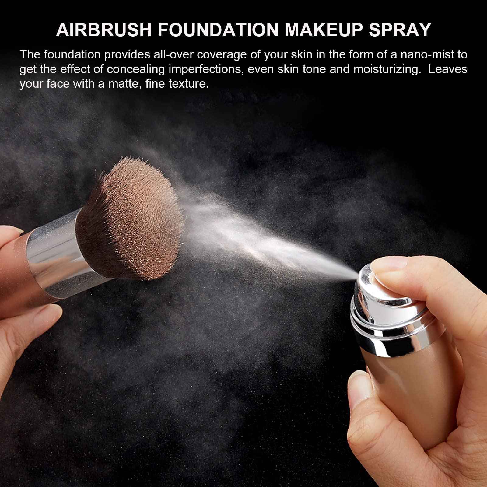Topcent Airbrush Foundation Spray: brocha incluida para aplicación suave