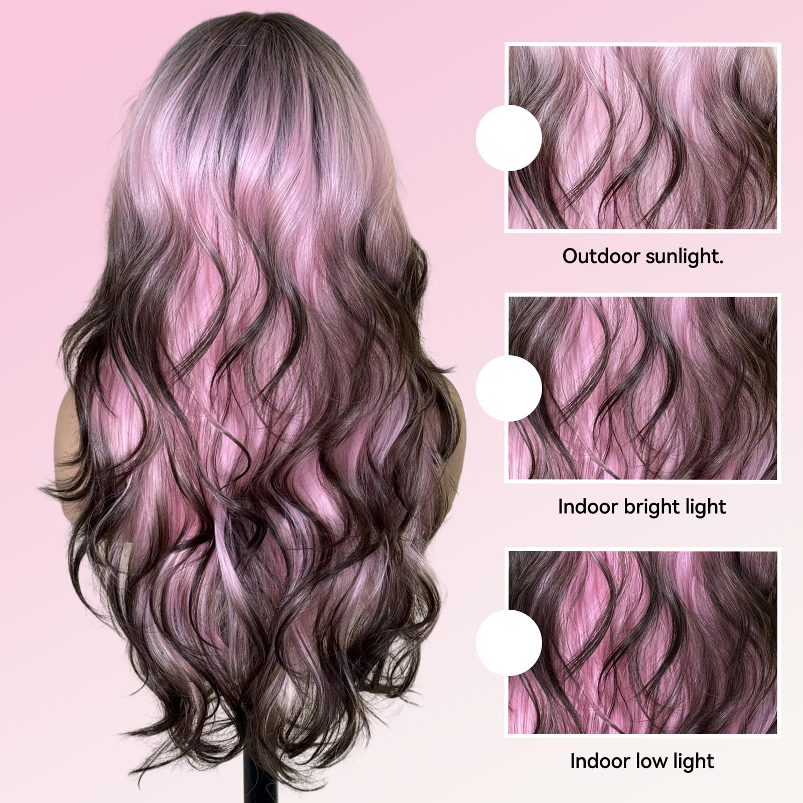 Peluca Topshe color rosado vivo para cambiar de estilo sin compromiso.