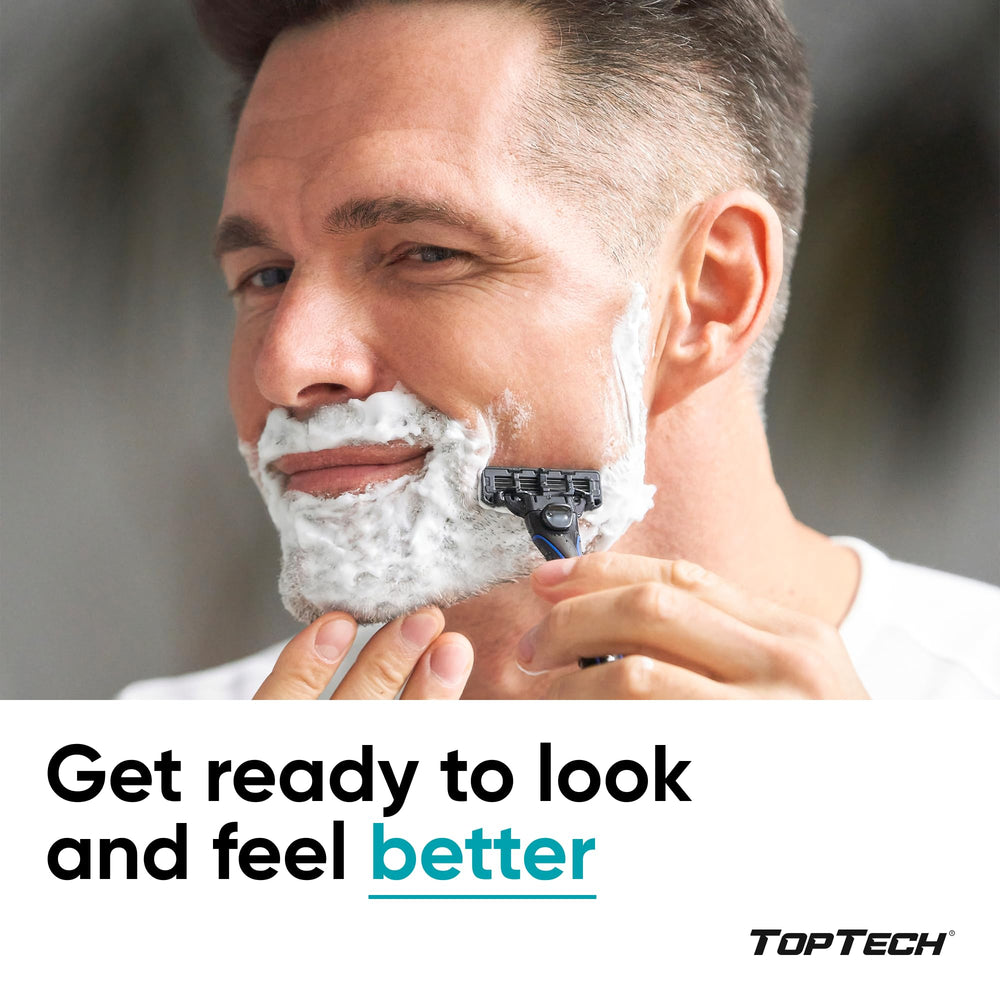 Toptech rasurador tres cuchillas, diseño ergonómico para agarre estable