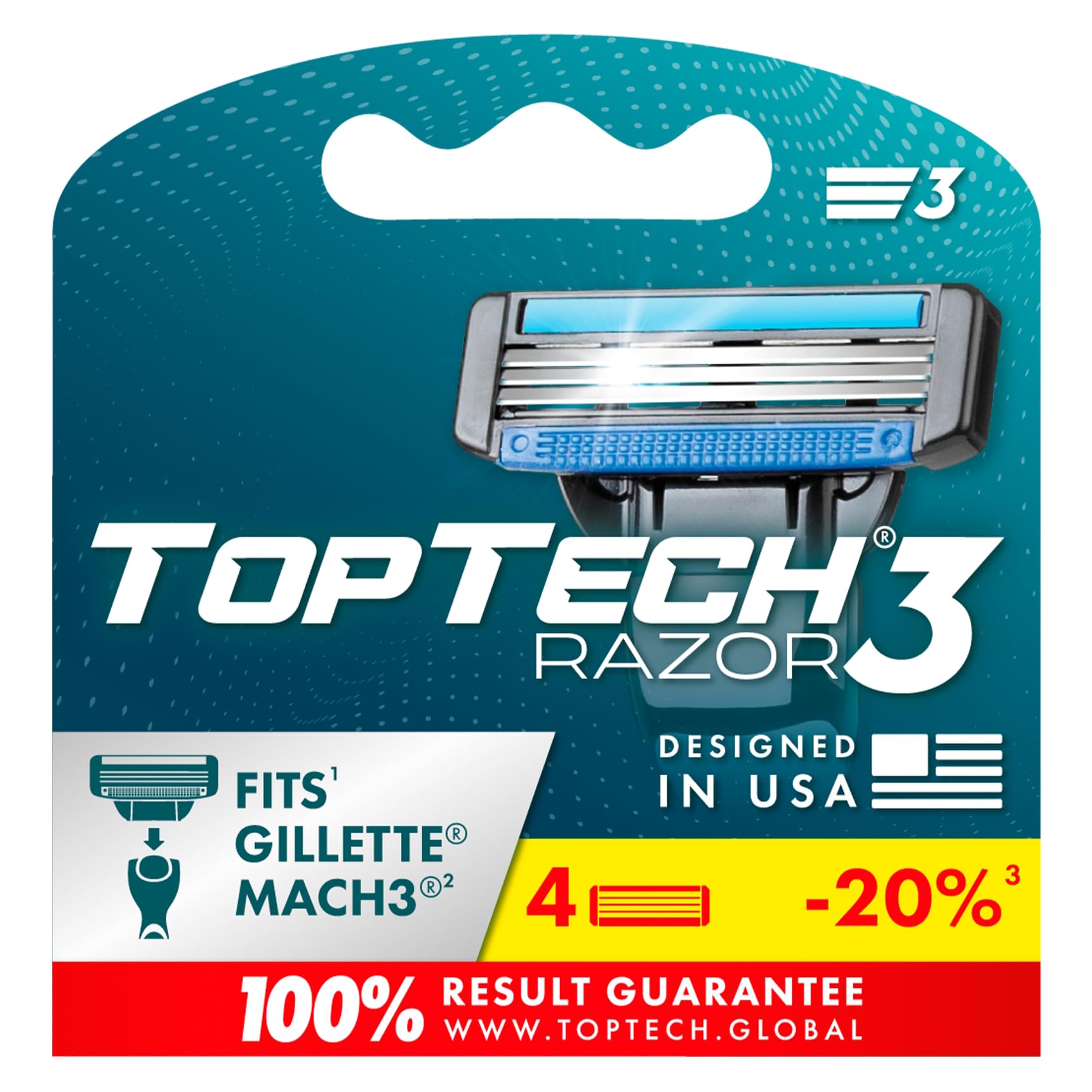 Razor 3 de Toptech para hombres: recambios Mach3 para afeitado consistente