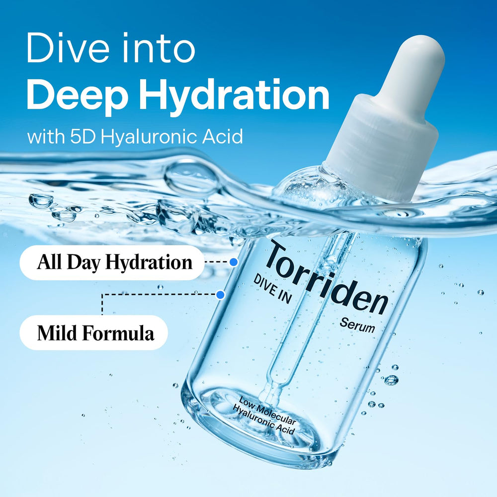 Torriden Dive In Serum textura ligera en formato agua para absorción veloz.