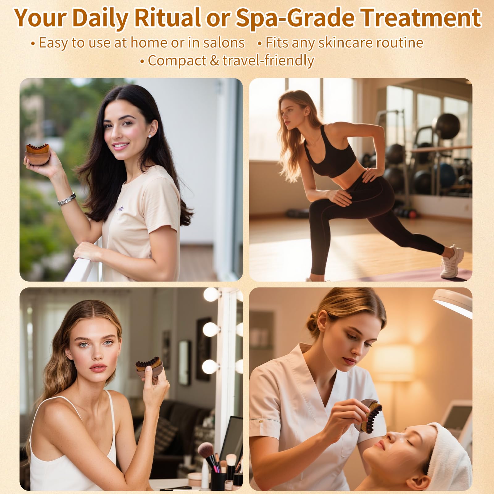 TOSEFES Cepillo Linfático para masaje facial, favorece circulación y relajación.