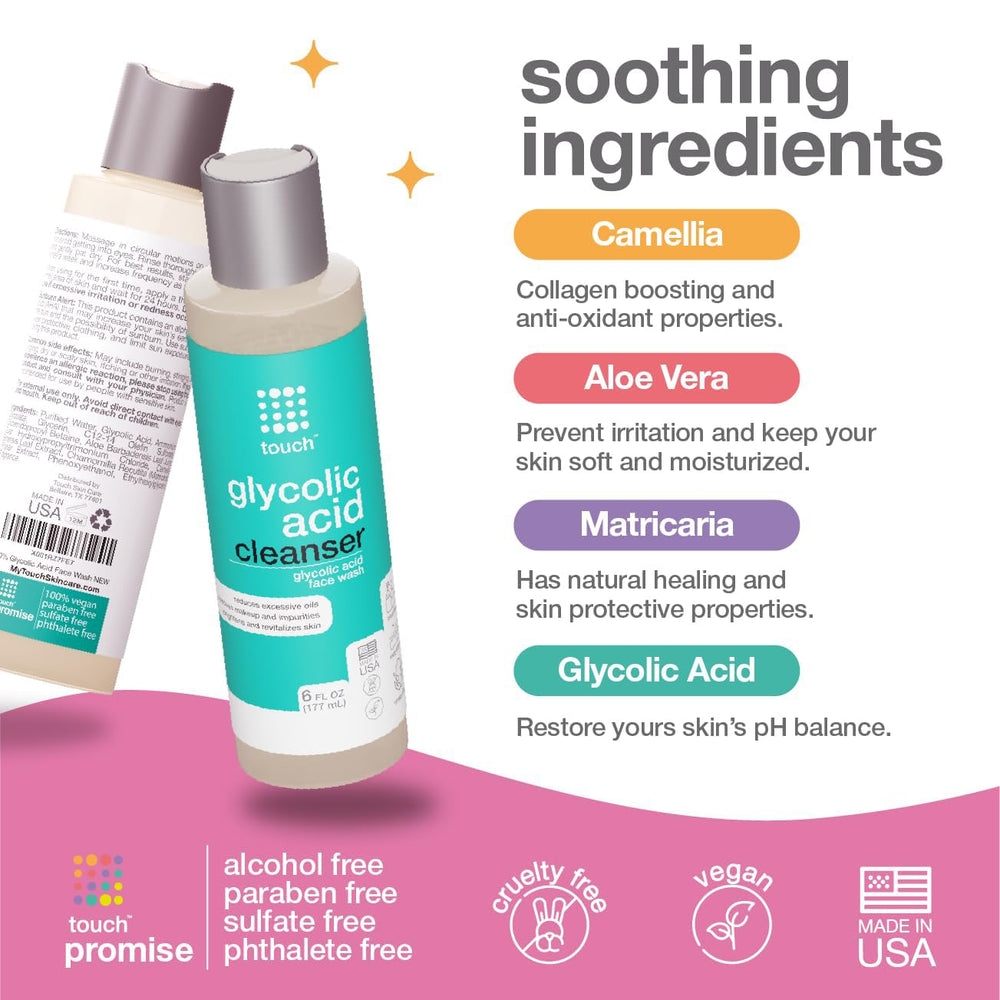 TOUCH foaming lather on hand demonstrates gentle cleansing without dryness