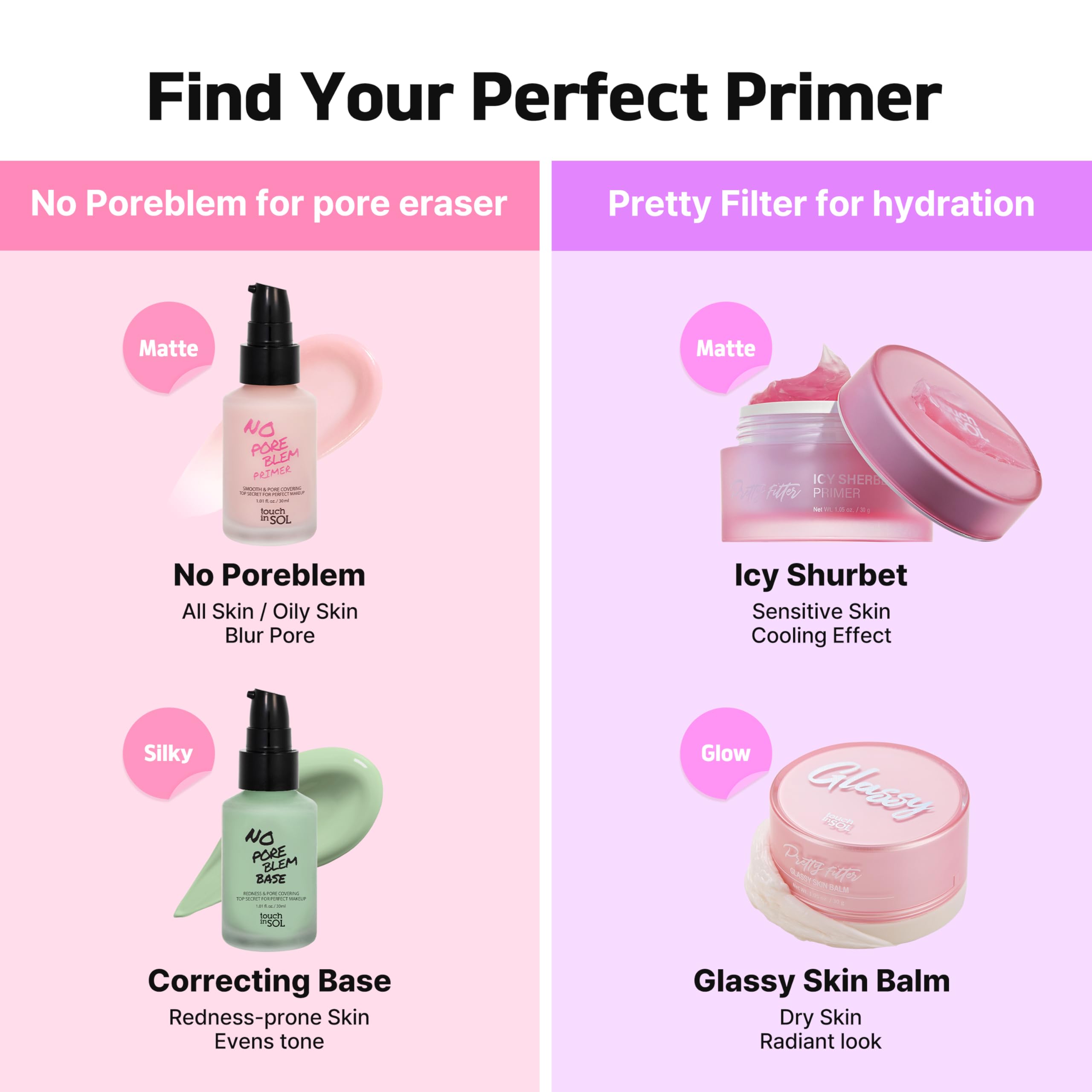 Touch in Sol No Poreblem Primer maquillaje coreano para piel saludable