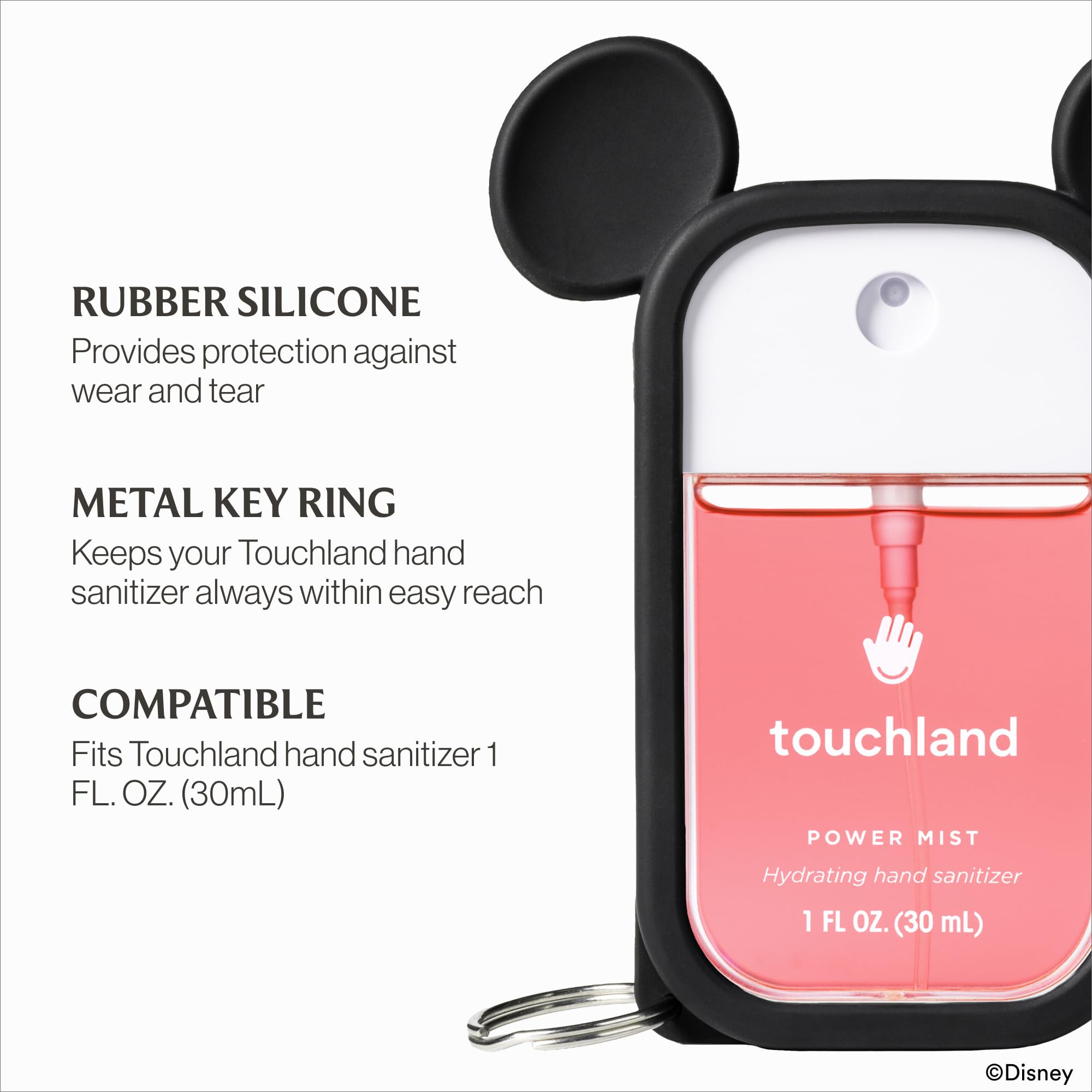 Touchland Mickey en uso diario, ideal para viajes y oficina.