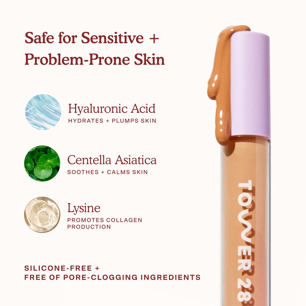Tower 28 Swipe Serum Concealer demonstrates light-weight, satin-like texture