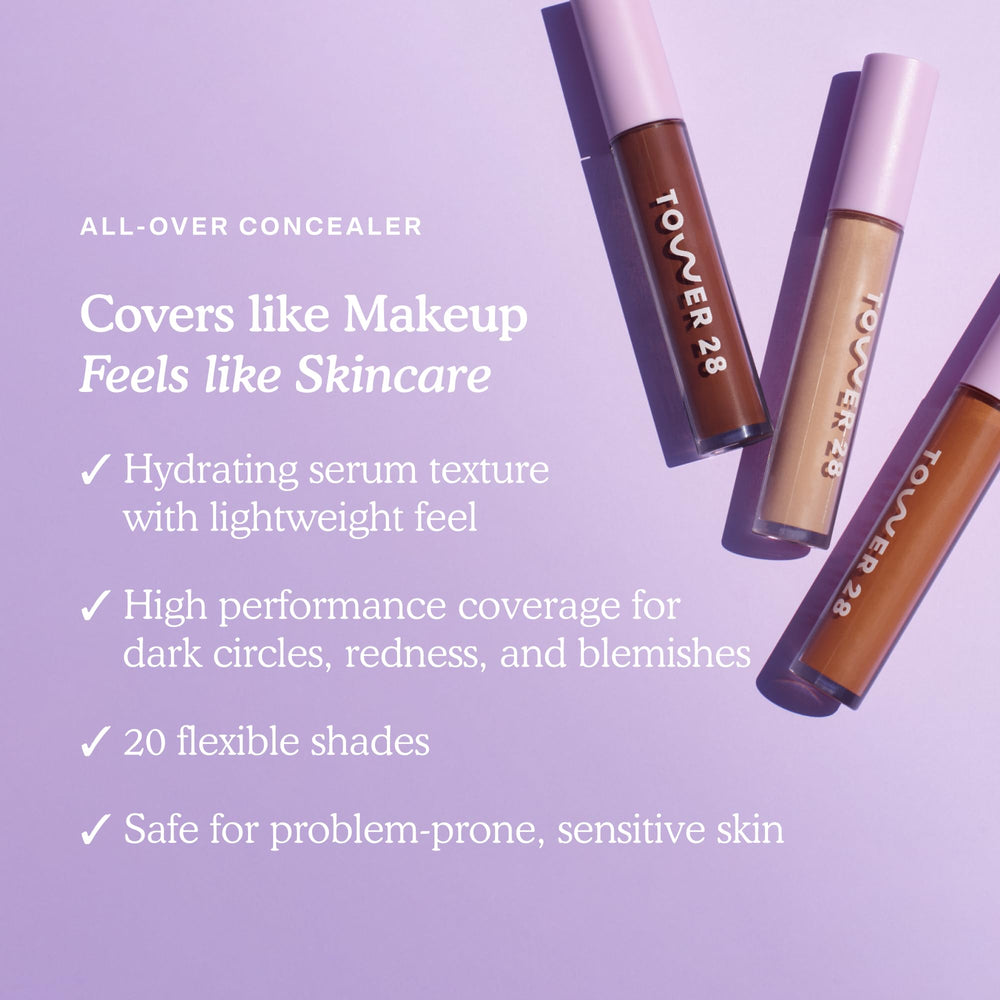 Tower 28 Swipe Serum Concealer under-eye coverage with a gentle finish