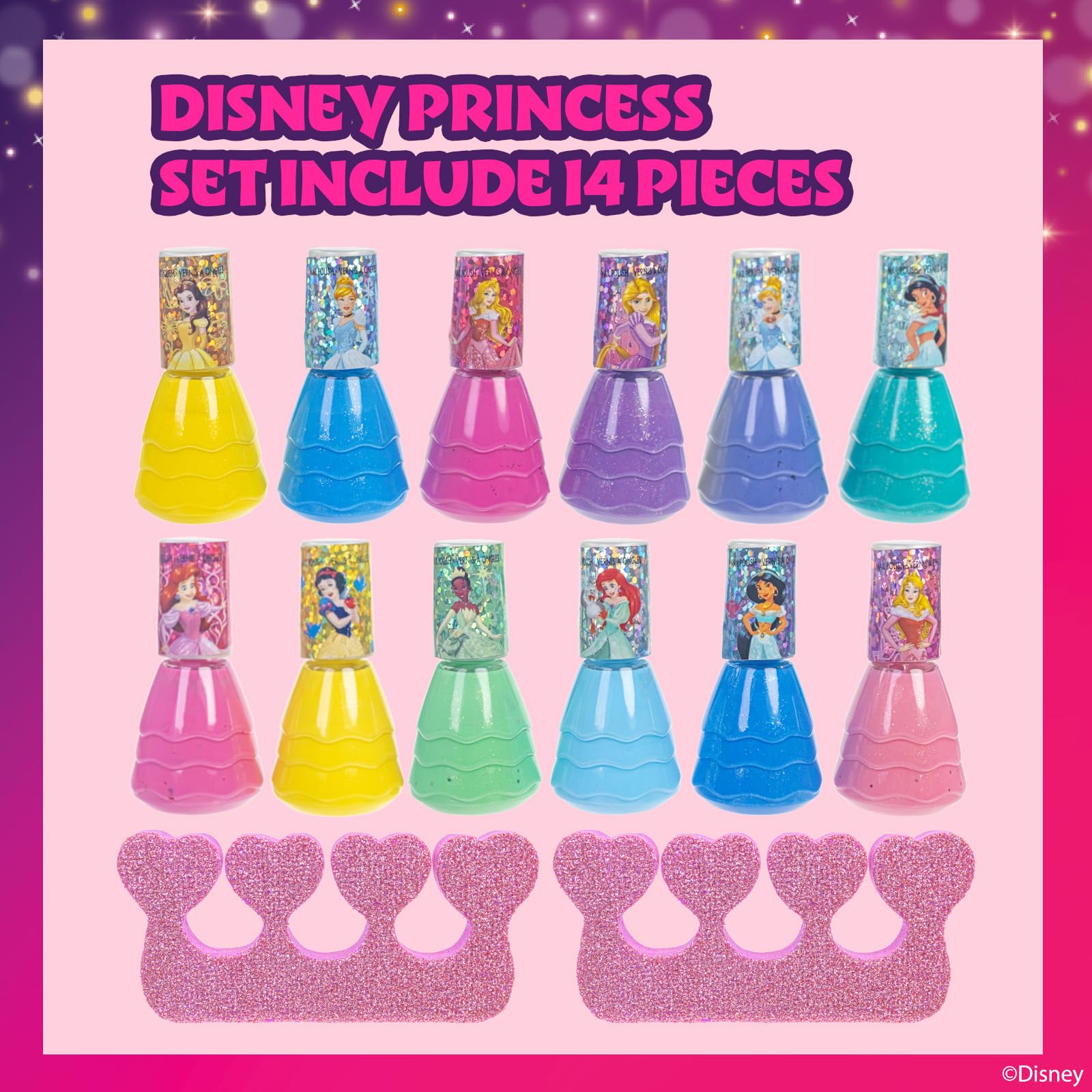 Townley Girl Disney Princess colores vibrantes para lucir un look divertido