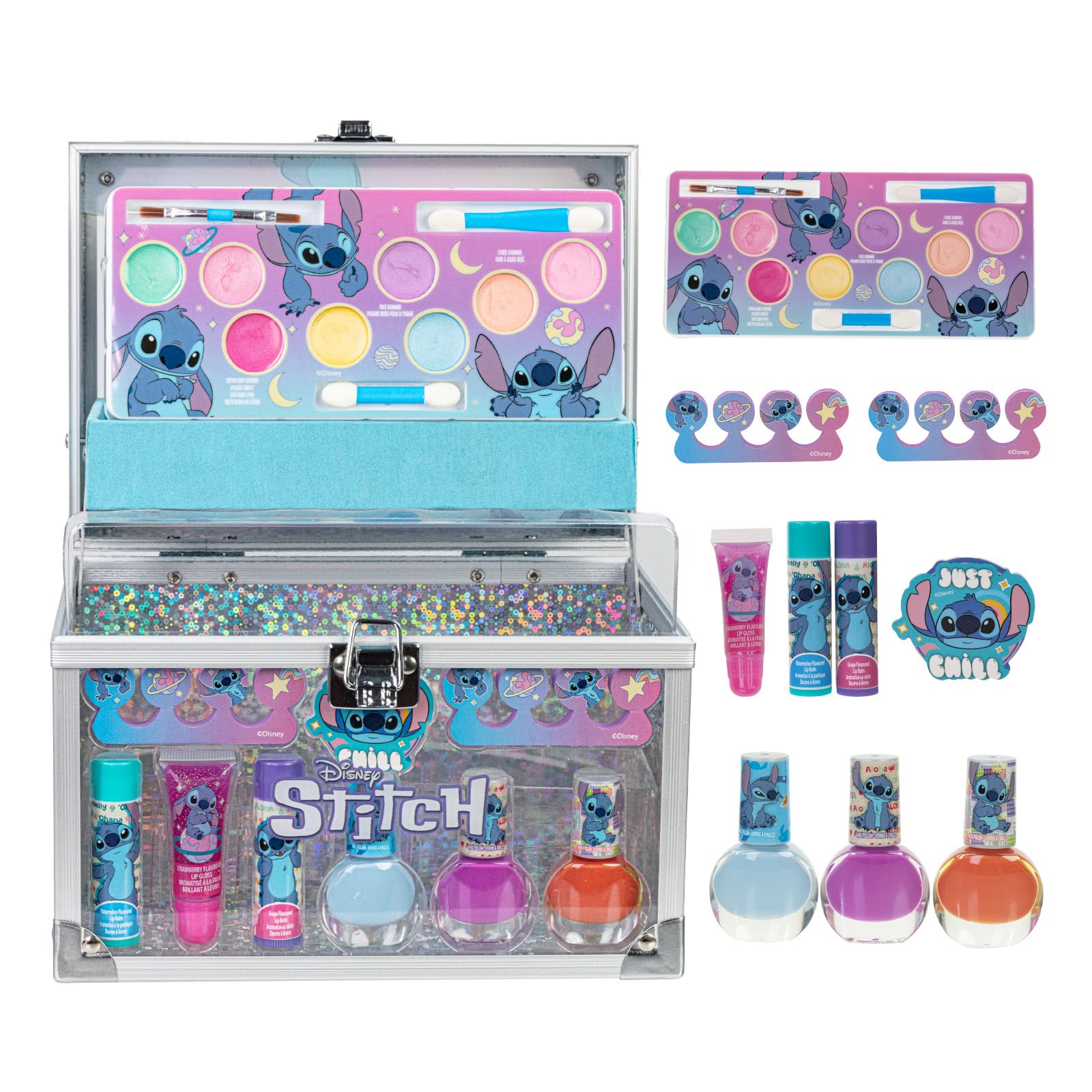Townley Girl estuche tren acrílico para juego de belleza y almacenamiento seguro