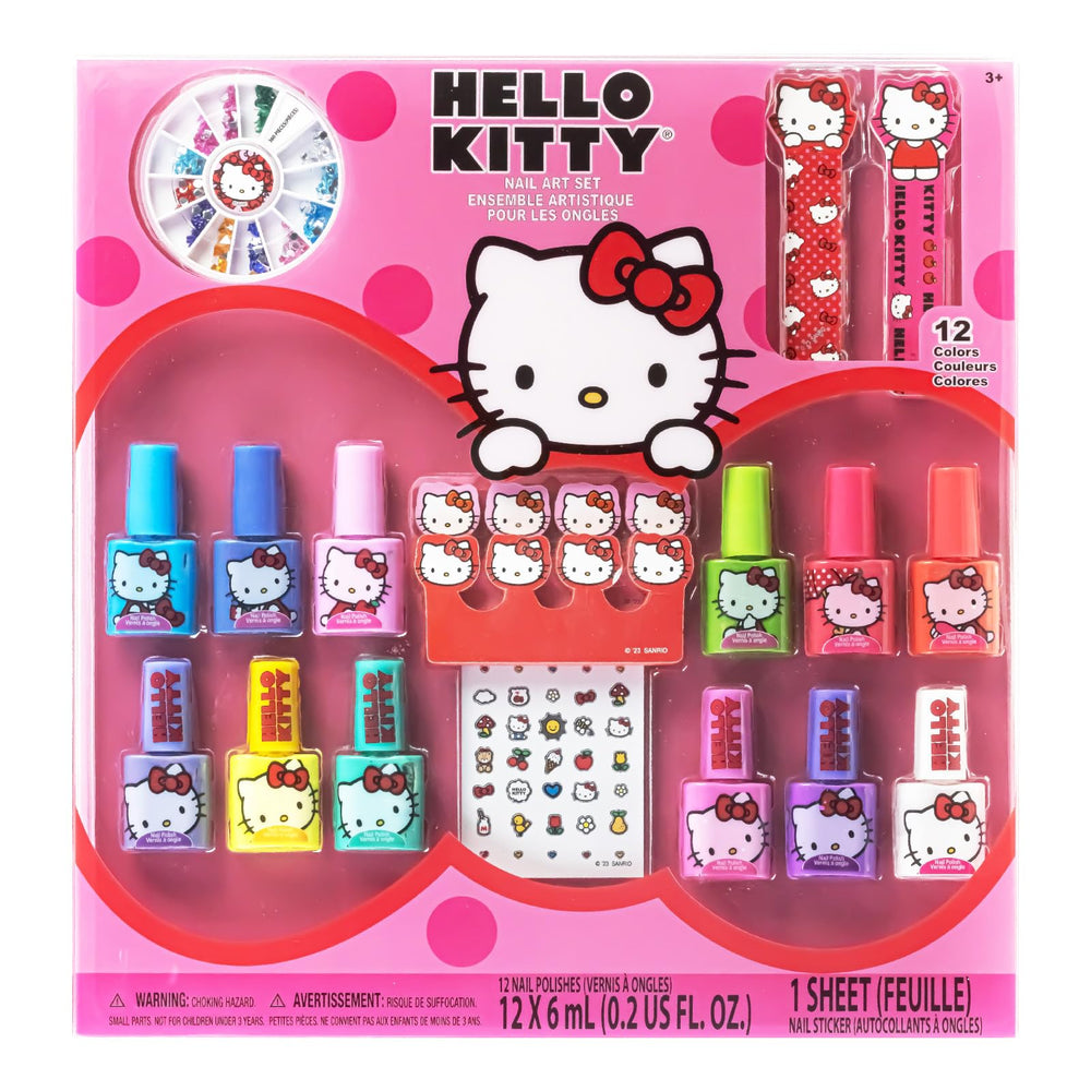 Townley Girl Hello Kitty: set de esmaltes agua con 12 colores brillantes para niñas