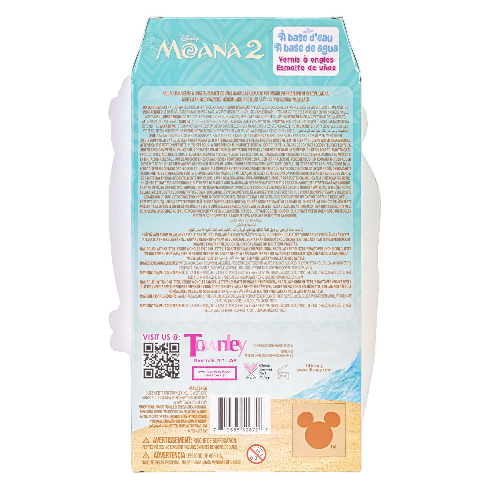 Townley Girl Moana 2: regalo ideal para niñas amantes del color.