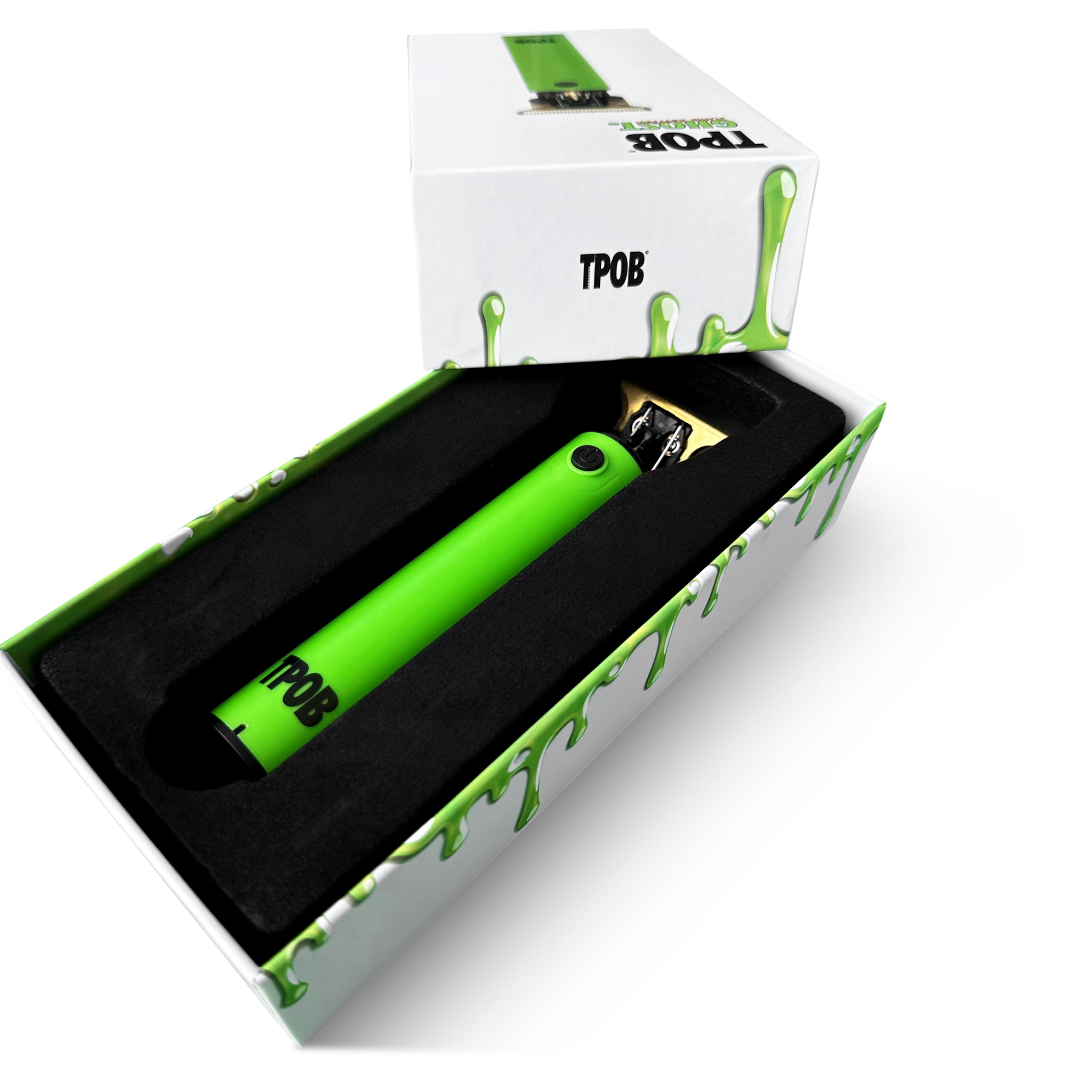 TPOB Ghost Slime trimmer side view highlighting ergonomic grip for comfortable use.
