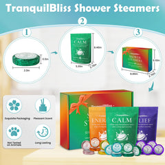 TranquilBliss pastillas para ducha pomelo, fragancia fresca para energía matutina.