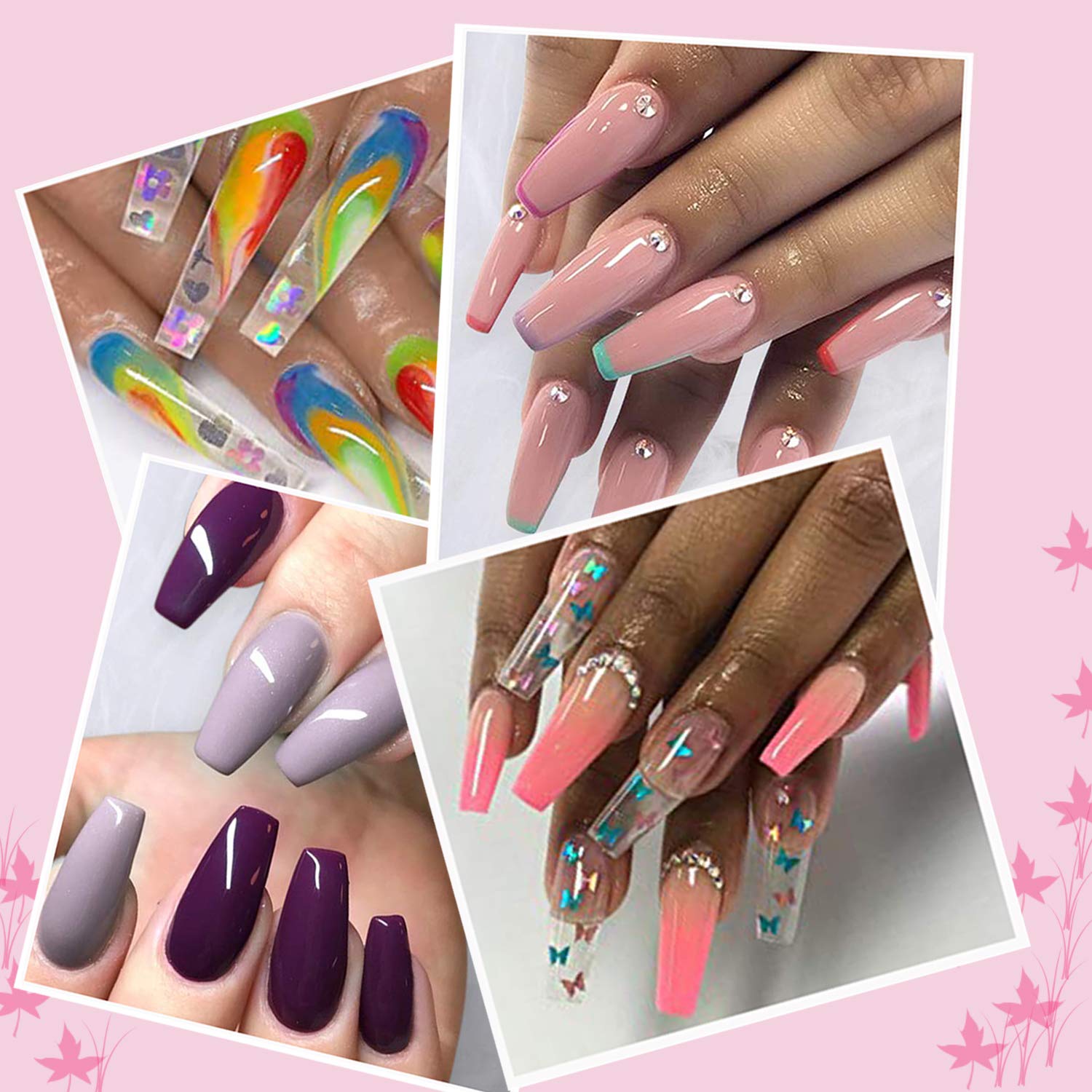 Treamlyn formas de uñas en papel autoadhesivas doradas para un moldeado sencillo.