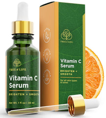 Tree of Life Beauty Vitamina C serum frasco: antioxidante y tono más uniforme.