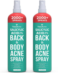 TreeActiv spray bacne espalda, botella visible para uso diario.