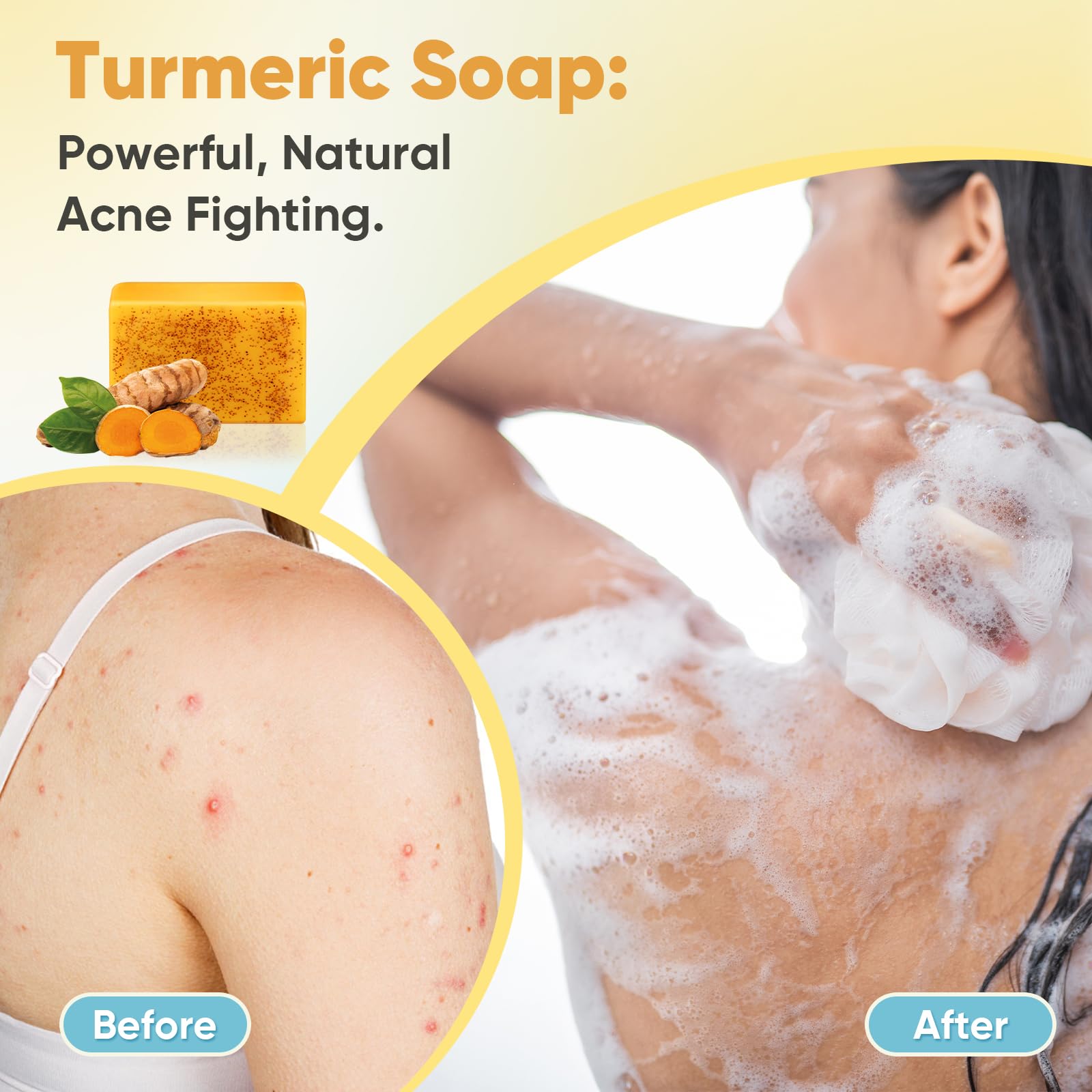 Treeroot Jabon Curcuma Vitamina C: aporta brillo natural y renovación suave.