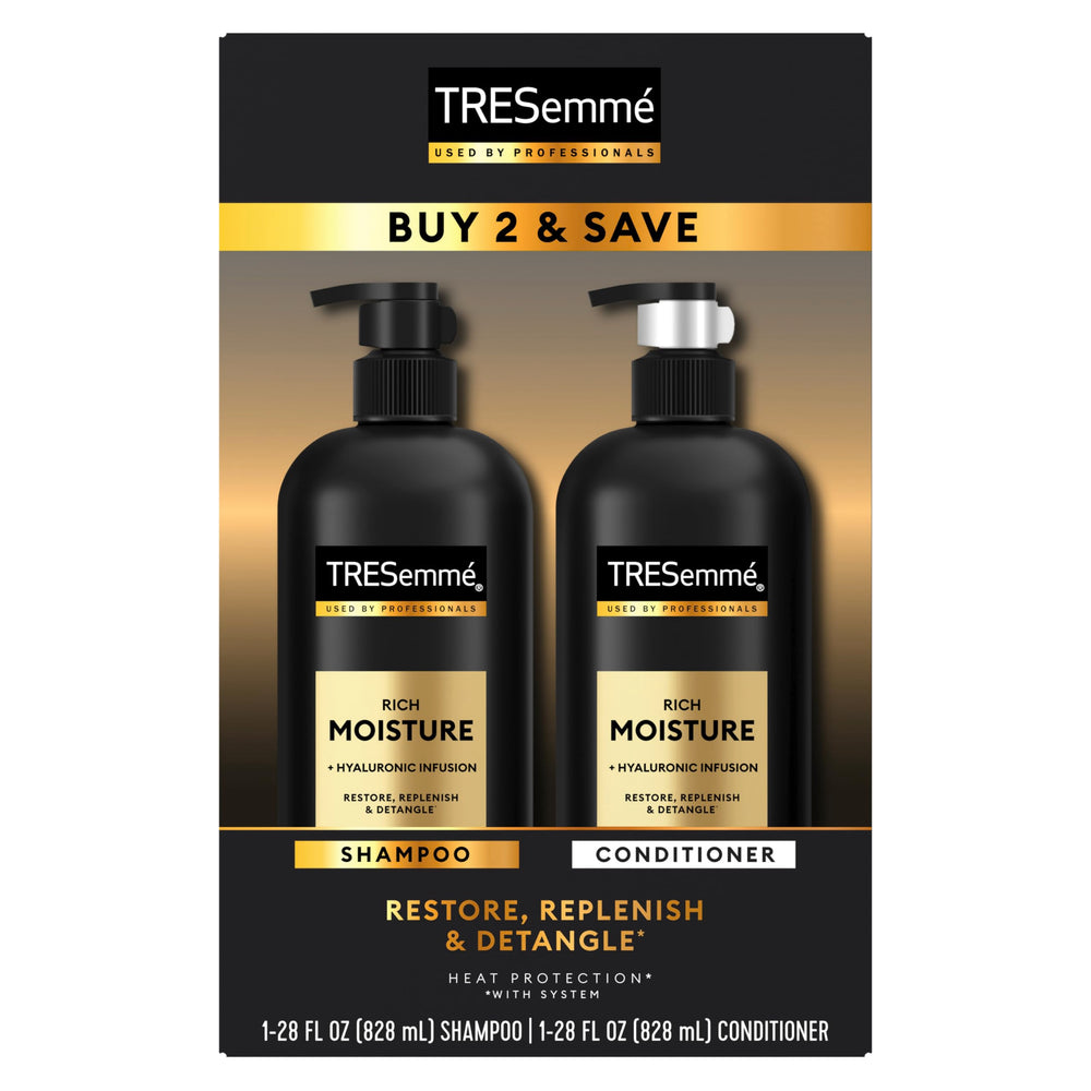 Champú Tresemmé Rich Moisture en botella para hidratación profunda del cabello