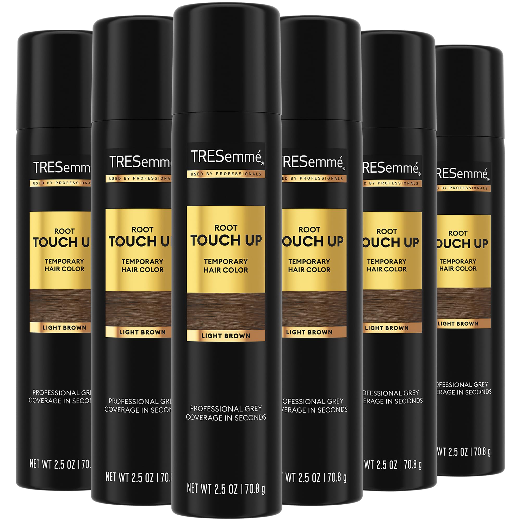 TRESemmé Retoque de Raíz Marrón Claro: spray eficiente para cubrir raíces visibles en segundos.