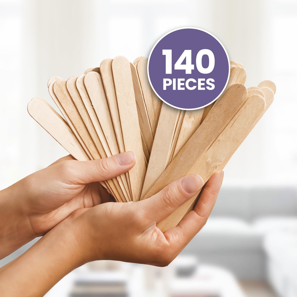 Empaque de 140 palitos de madera de Tress Wellness, manejo ergonómico.