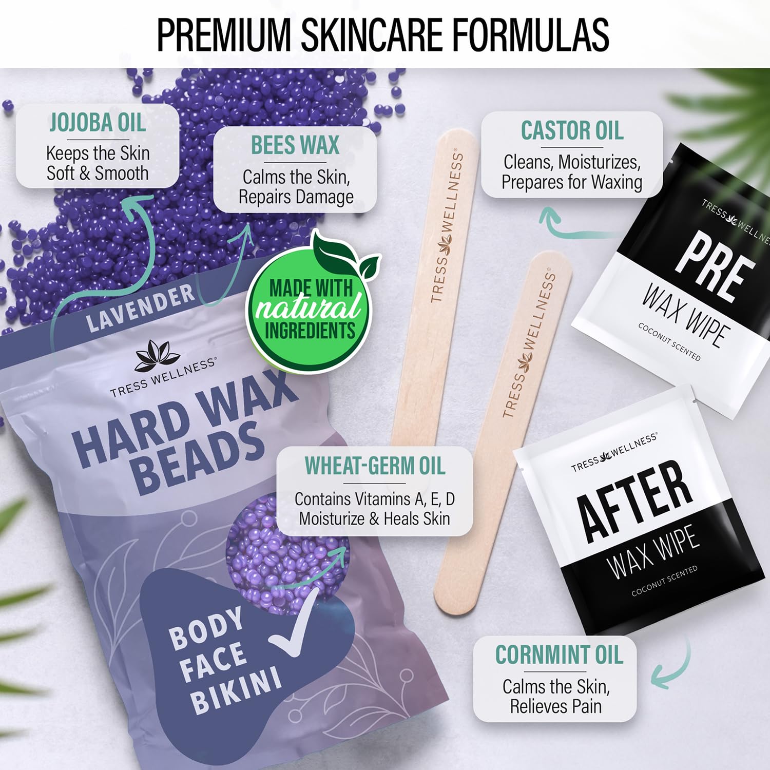 Tress Wellness: toallitas pre y post depilación para cuidado suave.